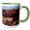 Green/White, variant on 3drose, Chesler Park Rock Spires (the Needles) - Canyonlands National Park (textured), 11oz Two-tone Black Mug