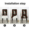 thumbnail image 4 of Christmas Chair Covers Set of 4 Chair Covers for Dining Chairs Snow Deer on a Red and Green Grid Dining Chair Slipcovers for Christmas Living Room Decoration, 4 of 6