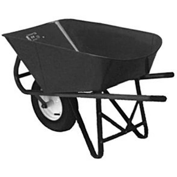 Miller® Wheelbarrow with Steel Handles, Heavy Duty Contractor, 6 Cubic