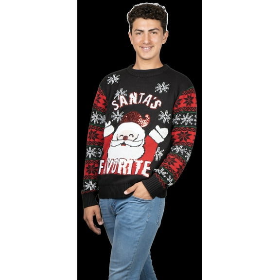 Suéter navideño Ugly Santa Claus feliz Navidad para hombre Rev  Sueter cerrado cuello redondo tejido