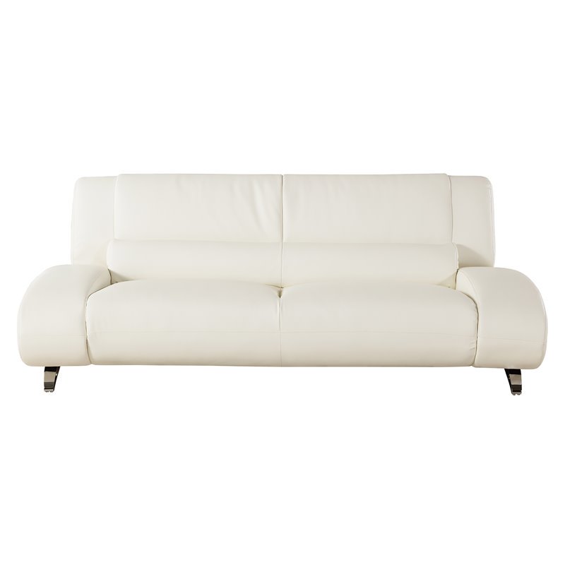 AE728 Ivory Sofa With Faux leather