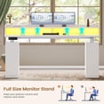 thumbnail image 5 of 55" Standing Desk with LED Lights and Storage, Modern Fluted Stand Up Desk, Height Adjustable Home Office Desk, 5 of 7