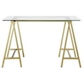 thumbnail image 3 of Evelyn&Zoe Tulsa Rectangular 48" Wide Desk, Brass, 3 of 7