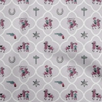 oneOone Cotton Poplin Light Purple Fabric Cowboy Quilting Supplies Print Sewing Fabric By The Yard 42 Inch Wide