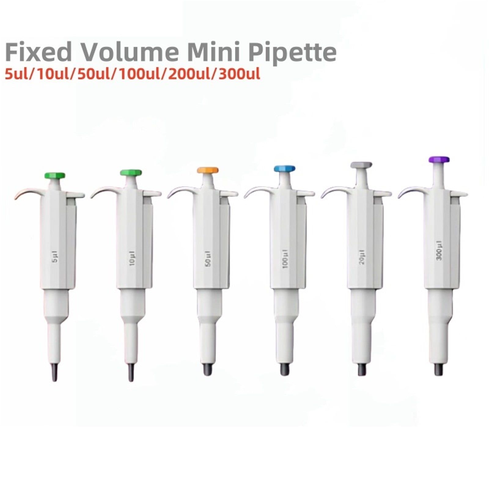 1pcs Fixed Volume Mini Pipette Single-Channel Micropipette 5/10/50/100/200ul/300ul Lab Pipettor , High-Accurate
