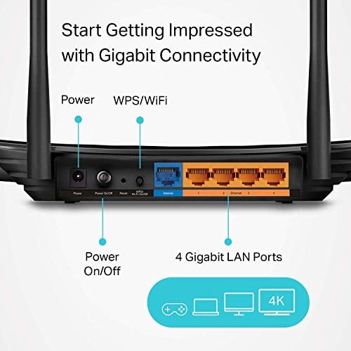 Enrutador de Internet Wi-Fi inalámbrico TP-Link AC1200 Archer A6 MU-MIMO doble banda renovado