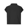 thumbnail image 5 of Delayuji Womens Sleeveless Down Shirts Casual Loose V Neck Pad Shoulder Crop Tank Top Black L Cotton Short Sleeve Shirts for Women, 5 of 6