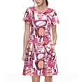 thumbnail image 1 of Easygdp Cute Girl para Vestido Transpirable de Mujer, Vestido Suelto de Manga Corta con Pliegues y Bolsillos para el Verano, 1 of 6