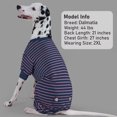 thumbnail image 6 of KYEESE Dog Pajamas, Navy Blue Stripe Dog Pjs, Dog Pajamas for Small Dogs, M, 6 of 8