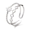 thumbnail image 4 of 10pcs 304 Stainless Steel Finger Rings Cuff Rings Long-Lasting Plated Star Mixed color Size 8 1/2(18.5mm) 4~9.5mm, 4 of 5
