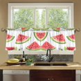 thumbnail image 4 of Yayeee Kitchen Curtains Tier Set of 2 Light Filtering 57"x36" Over Sink Window Panels, Cartoon Watermelon, 4 of 7
