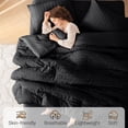 thumbnail image 2 of Juego de Cama MUXHOMO Full 7 Piezas Seersucker Negro de Lujo, 2 of 9