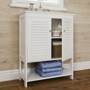 RiverRidge Ellsworth Two-Door Floor Cabinet with Open Shelf, White