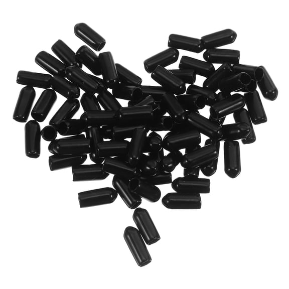 150pcs Black Rubber Safety Cover Caps for Projects Metal Tubing Round Tube End