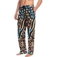 thumbnail image 4 of Men's Pajama Pants with Pockets Sleepwear Lounge Pants Stretch Casual Animals Stripeabstract, 4 of 6