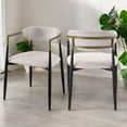 thumbnail image 3 of Set of 4 Linen Side Chair, Modern Dining Chairs, Fabric Upholstered Dining Room Chairs Dinner Chair Stylish Kitchen Chairs with Back and Metal Legs (Beige), 3 of 11