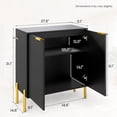 thumbnail image 2 of Topcobe 2-Door Buffet Cabinet Sideboard with Shelf and Metal Legs, Storage Cabinets for Living Room-Black, 2 of 8