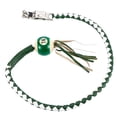 thumbnail image 4 of Dream Apparel 42" Leather Motorcycle Get Back Whip for Handlebar Fringed Biker Whip With Pool Ball White Green, 4 of 4