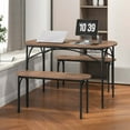 thumbnail image 2 of Costway 3 PCS 48" Dining Table Set for 4Rectangular Table & 2 Benches with Metal Frame, 2 of 10