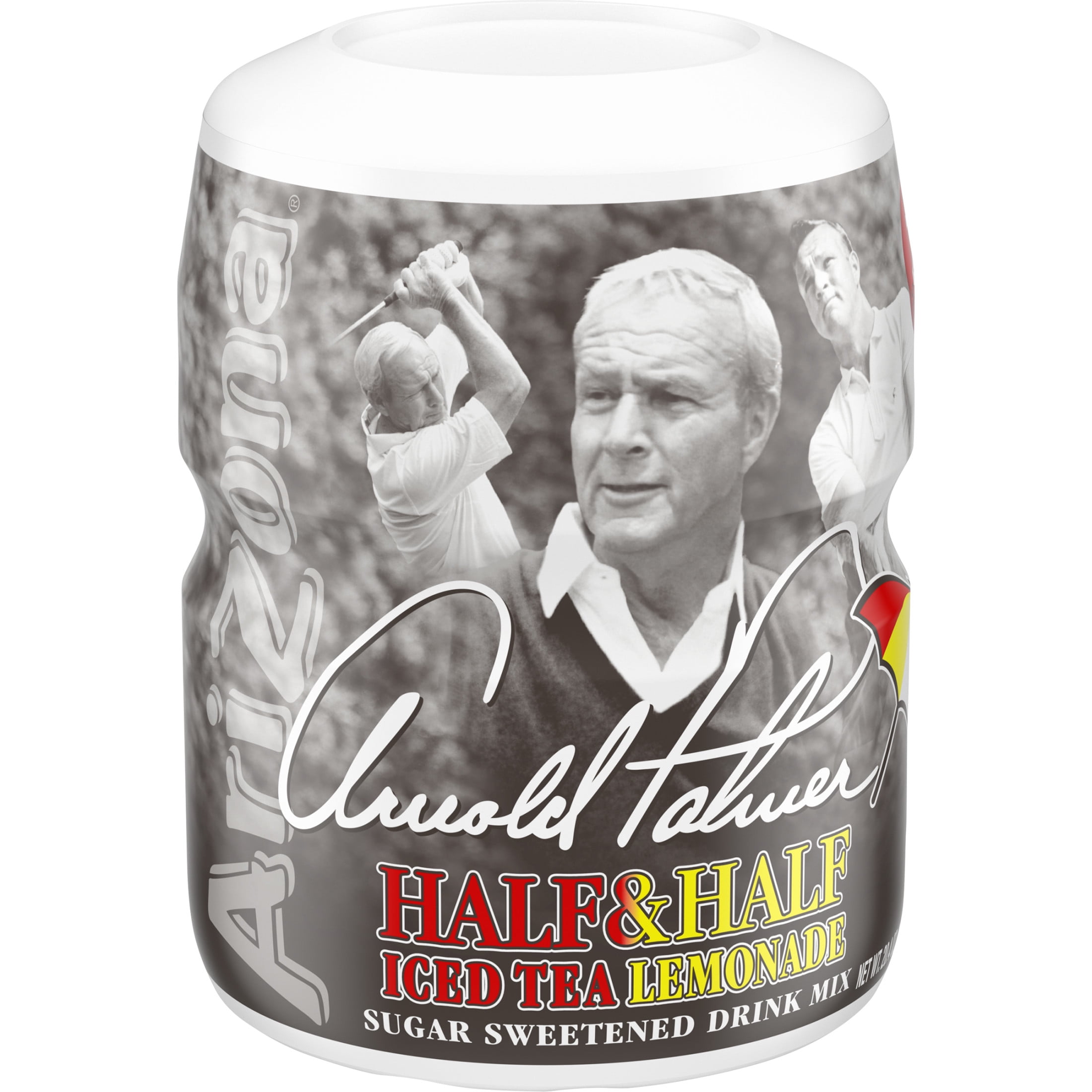 (4 pack) AriZona Arnold Palmer Half & Half Iced Tea Lemonade Naturally Flavored Sugar Sweetened Powdered Drink Mix, 20.4 oz Canister