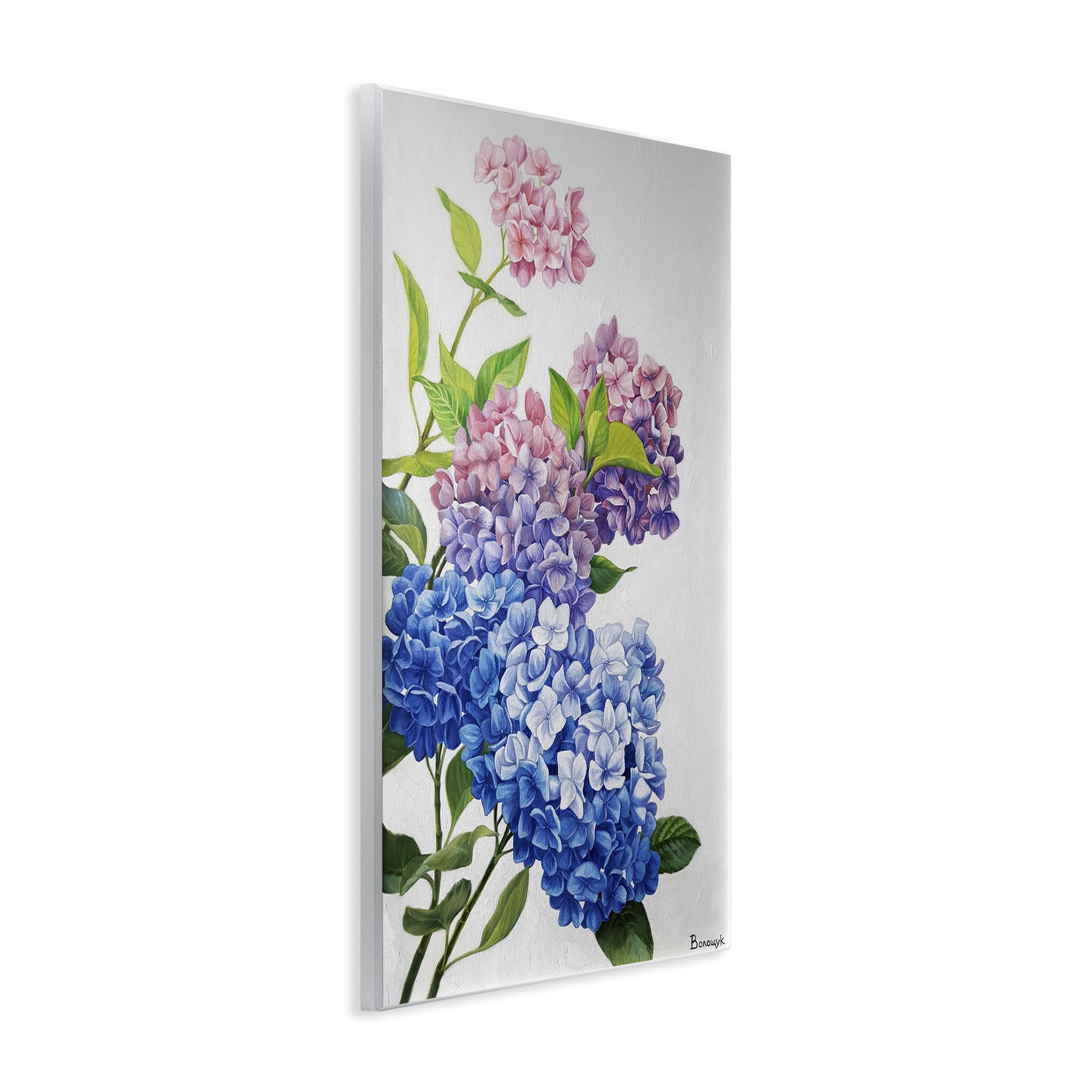 Stupell Industries Detailed Hydrangea Gradient Botanical & Floral Painting Unframed Art Print Wall Art, 13 x 19