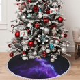 thumbnail image 5 of Rocae Purple And Blue Nebula for Christmas Tree Skirt with Pom Pom Trim for Holiday Party for Holiday Home Decor Indoor Outdoor-48", 5 of 7
