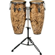 Aspire 10" and 11" Conga Set with Double Conga Stand Havana Cafe with Brushed Nickel Hardware