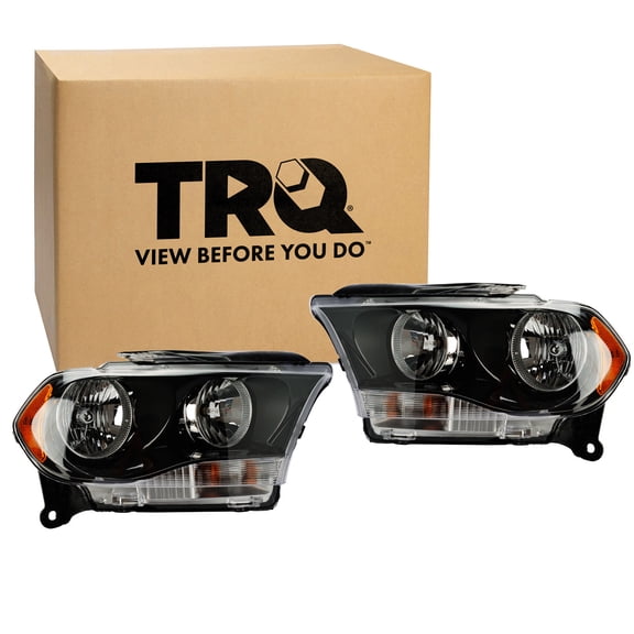 TRQ 2 Piece Headlight Assembly Set Driver & Passenger Side Fits 2011-2012 Dodge Durango 2013 Durango Crew SXT CH2502229 CH2503229