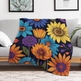 thumbnail image 4 of Sunflower Flower Blanket Fuzzy Fleece Cozy Plush Bed Couch Traveling Camping Lightweight Blanket 50"x60", 4 of 8