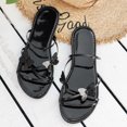 thumbnail image 4 of Under $15 Sandals Women, Xunlbb Large Butterflys Flat Bottom Slippers Women Wearing Beach Sandals(Black,36), 4 of 7