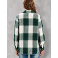 thumbnail image 2 of Mengpipi Women's Vintage Checkered Shacket - Long Sleeve Button Front Lapel Collar, Thick Warm Plaid Coat S-2XL, 2 of 7