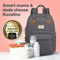 thumbnail image 6 of Ruvalino Baby Diaper Bag Backpack with Pacifier Holder, Multifunctional Travel Bag, Dark Gray, Large, 6 of 9