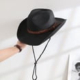 thumbnail image 5 of Classical Western Styles Straw Sun Hat Adjustable Roll Brims Panama Hat For Outdoor Activity And Fashion Enthusiasts, 5 of 9