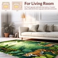 thumbnail image 2 of ODIKA 6'x9' Machine Washable Non-Slip Area Rug, Jungle Dream Botanical Green & Exotic Wildlife High Traffic Rug, Green, 283769, 2 of 7