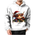 thumbnail image 3 of Xcmzpl Ugly Christmas Hoodies for Men Drawstring Long Sleeve Faux Fur Trim Hoooded Sweathsirts Ugly Xmas Graphic Pullover with Pocket, 3 of 10