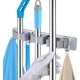 thumbnail image 1 of Wall Mounted Broom Holder, Wall Mounted Mop Holder Mop and Broom Holder with 3 Slots and 4 Hooks Holder for Home, Kitchen, Garage, Garden, 1 of 5