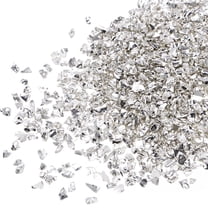 Uxcell 20g Crushed Glass Chips, 2-4mm Irregular Metallic Chunky Sequins Glass Stone Silver Tone