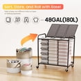 thumbnail image 5 of 3 Section Rolling Laundry Sorter with Removable Bags Lockable Wheels and Lid 180L Capacity Hamper, 5 of 10
