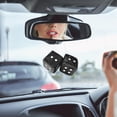 thumbnail image 2 of HUGFEGWE Car Interior Hanging Fuzzy Dice - Mirror Hanging Couple Fuzzy Plush Dice | Auto Rear Mirror Plush Pendant | Lorry Rear View Mirror | Colorful Heart Embroidered Fuzzy Plush Dice CJB91-4568, 2 of 7
