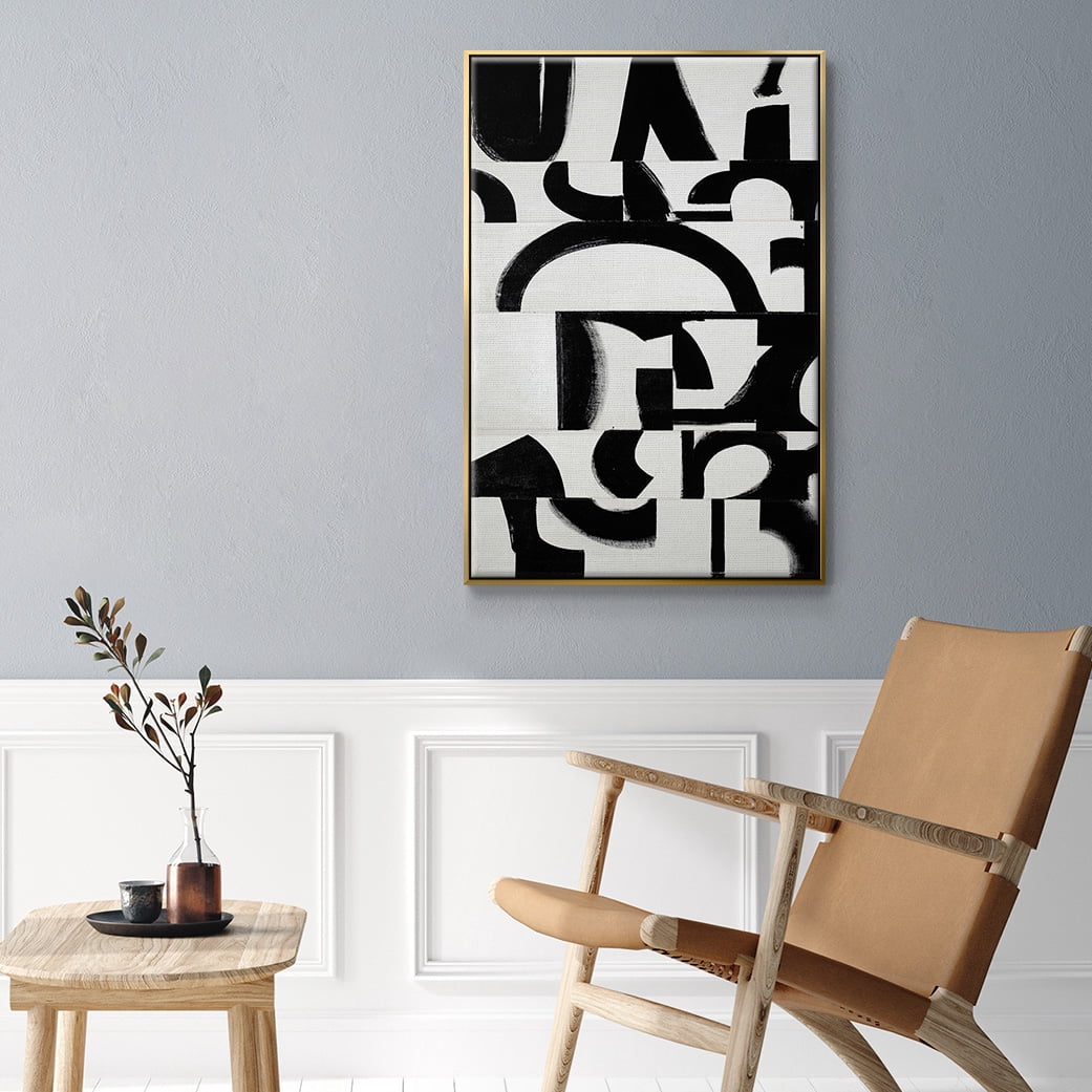 Prosperous Elements V11 Framed Premium Gallery Wrapped Canvas - Ready to Hang - 17 x 25 - Gold Floating Frame