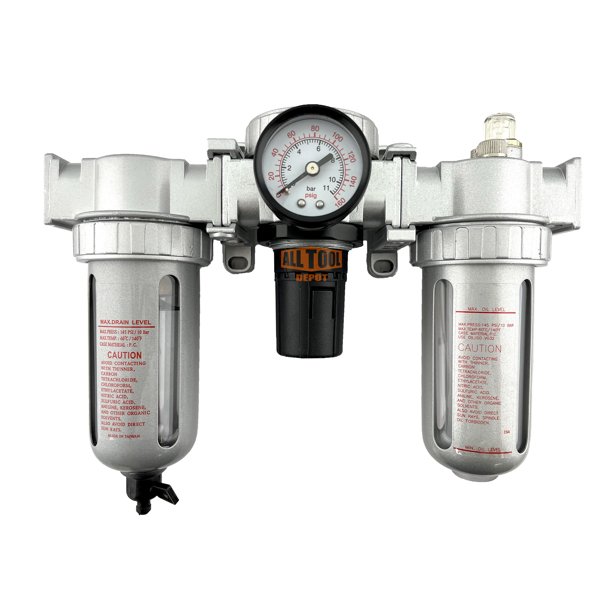 3/8" NPT Mid Flow Compressed Air In Line Filter Regulator Lubricator