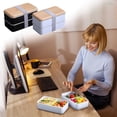 thumbnail image 2 of TIHLMK Double-layer Stackable Bento Lunch Box with Compartments for Kids & Adults Leak-Proof Modern Lunch Containers, 2 of 6