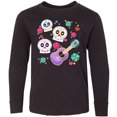 thumbnail image 3 of Inktastic Day of the Dead Owl Sugar Skulls and Guitar Long Sleeve Youth T-Shirt, 3 of 5