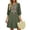 Army Green, variant on Odbmxy Boho Midi Dresses for Women 3/4 Sleeve Fall Cotton Linen V-Neck Dresses for Women Vacation Peasant Embroidery