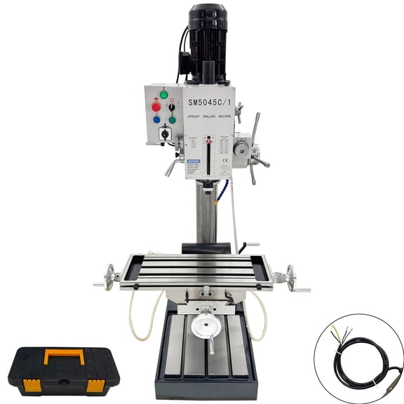 Gear Head Vertical Drill Press Automatic Feed Drilling Tapping Milling Machine 220V 3-Phase