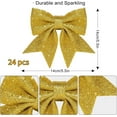 thumbnail image 2 of Christmas Wreath Bow Gold Christmas Tree Decoration Crafts Present Bows Glitter Ornaments Bow 24 Pcs 5.5 in Xmas Bows for Indoor and Outdoor Decoration, 2 of 7
