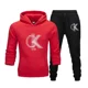 thumbnail image 3 of CK-Conjunto de sudaderas con capucha y pantalones con estampado de tendencia para hombre y mujer, chándales informales, conjunto de ropa deportiva, simplicidad relajada informal, talla grande, 3 of 5