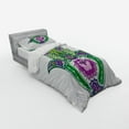 thumbnail image 3 of Hamsa Duvet Cover Set, Nature Theme Hamsa Hand with Lotus Flower Motif in the Palm Tribal Graphic, Bedding Set with Shams and Fitted Sheet, 3 Sizes, by Ambesonne, 3 of 3