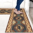 thumbnail image 2 of Western Style Kitchen Rugs and mats Set of 2,Country Vintage Kitchen Mats for Floor,Non Slip Absorbent Mats for Sink Waterproof Runner Rug for Laundry Room 17 X48/17X30Inch, 2 of 6