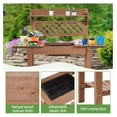thumbnail image 3 of Potting Table Outdoor Garden Horticulture Wooden Workstation es w/Sliding /Removable Sink/,Brown, 3 of 5